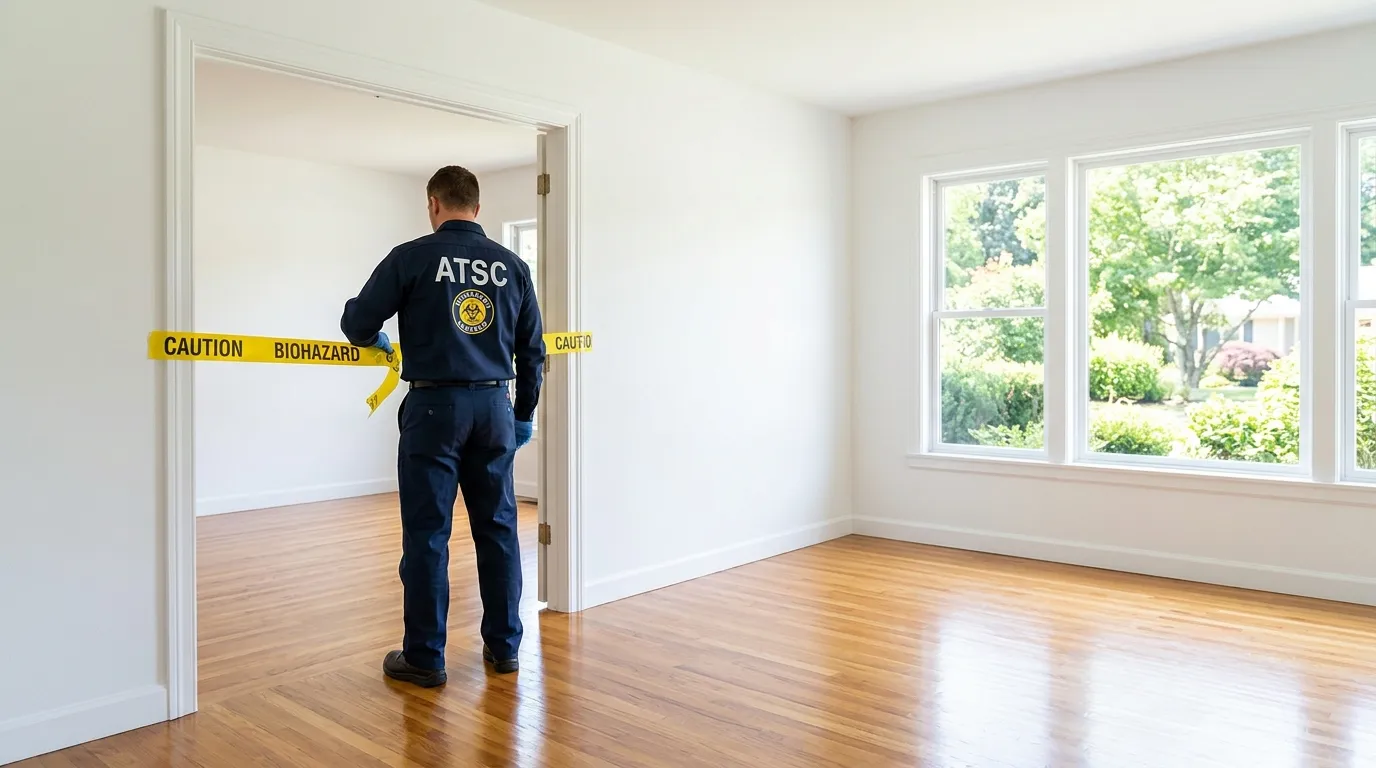 Certified biohazard cleanup crew performing Trauma Scene Cleanup in Saint Dennis